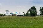 Der Airbus E-Fan mit Lithium-Ionen-Akkus in den Tragflächen am 24. Mai 2014 bei der ILA 2014. (Erstflug 11. März 2014) KW 42 (ab 12. Oktober 2014)