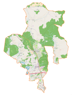 Mapa konturowa gminy Głogów Małopolski, w centrum znajduje się punkt z opisem „Głogów Małopolski”