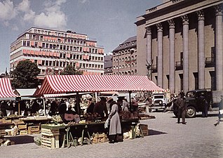 Hötorget och nyöppnade Tempohuset 1937