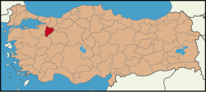 Localização da província de Bilecik na Turquia