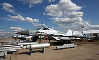 ロシア空軍のMiG-29SMT（9.19）。MiG-29Nと同型の空中給油プローブが、同じ場所に設置されている。