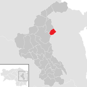 Lage der Gemeinde Miesenbach bei Birkfeld im Bezirk Weiz (anklickbare Karte)