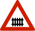 Level crossing with a barrier or gate