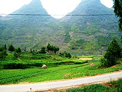 Quốc lộ 4C ở bản Pả Vi Thượng, huyện Mèo Vạc, tỉnh Hà Giang