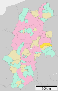 Location of Sakuho in Nagano Prefecture