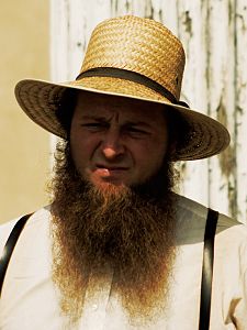 An Amish man with a Shenandoah beard.