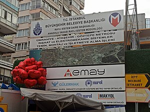 M12 hattının Tütüncü Mehmet Efendi Caddesi, Göztepe, şantiyesi