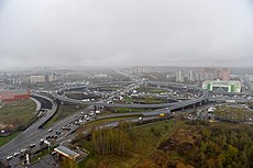Persimpangan MKAD and Kashirskoye Highway in Moscow
