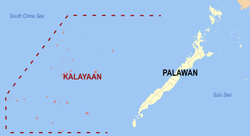 Vị trí của Kalayaan so với toàn tỉnh Palawan