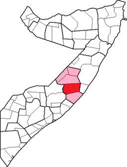 Location of El Buur District within the Galguduud region.