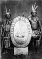 Uitbeelding met het oude Surinaamse wapenschild