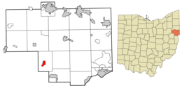 Location of Summitville in Columbiana County and in the State of Ohio