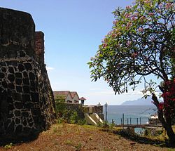 Horisonten til Oranjestad på Sint Eustatius