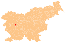 Localização do município de Žiri na Eslovênia
