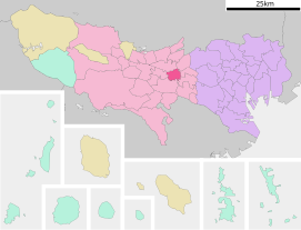Lokasi Koganei di Prefektur Tōkyō