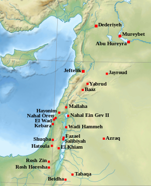 Carte du Moyen Orient avec localisation de divers lieux.