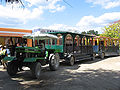 A New Holland 5010 tractor used to convey visitors to the Mayan ruins at Tulum, Mexico