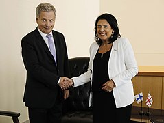 ジョージアのサロメ・ズラビシュヴィリ大統領と（2019年9月23日）