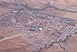 Aerial view of the town