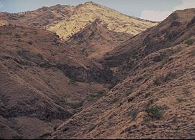 Vue des pentes de l'Aleyu.