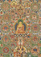 Butanska poslikana popolna mandala, 19. stoletje, Seula Gompa, Punakha, Butan