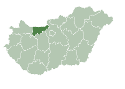 Location of Komárom-Esztergom County