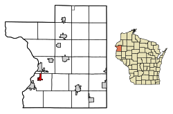 Location of Dresser in Polk County, Wisconsin.