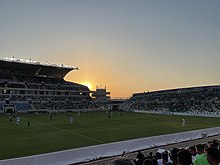 Das GSP-Stadion während eines UEFA Europa League Qualifikationsspiel zwischen Omonia Nikosia und dem FC Flora Tallinn (2021)