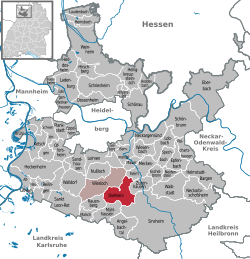 Elhelyezkedése Baden-Württemberg térképén