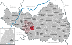 Elhelyezkedése Baden-Württemberg térképén