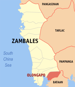Peta Luzon Tengah dengan Olongapo dipaparkan