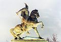 Statua equestre di Castriota Scanderbeg a Pristina, Kosovo.