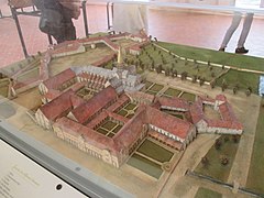 Maquette de l'abbaye au XVIIe siècle.