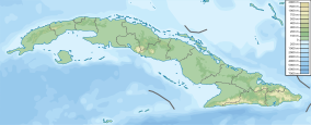 Map showing the location of Caguanes National Park