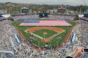 Saisoneröffnung am 13. April 2009 im Dodger Stadium