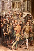 Admiral Coligny terluka sebelum Pembantaian St Bartholemew oleh Vasari