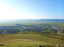 View of Ivolginsk from the sacred mountain Bayan-Tugad (Bayan-Togod)