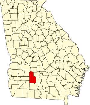 Map of Georgia highlighting Worth County