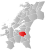 Selbu markert med rødt på fylkeskartet