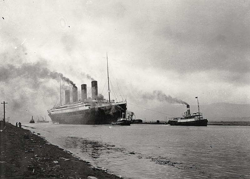 Titanic on her sea trials, 2 April 1912