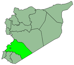 Şam Kırsalı İli'nin gösterildiği bir Suriye haritası.