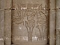 Nefertum i midten av de kronete gudinnene på en egyptisk lotusblomst, ser på Nekhebet