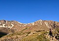 Morning on the Grays Peak trail - Grays Peak on the left, Torreys Peak on the right