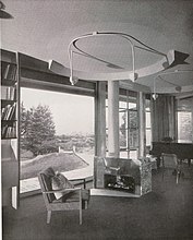 Aussichtsfenster im Wohnzimmer, 1933 Fotos: Alice Kerling in: Innen-Dekoration.[9]