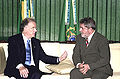 Jorge Sampaio e Lula durante un encontro no Brasil.
