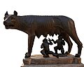 Romulus et Rémus enfants, allaités par une louve