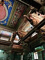 Carved pillars, ceiling and frescoes