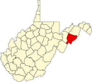 Map of West Virginia highlighting Hardy County