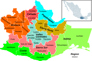 Oaxaca regions and districts: Cañada to North