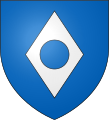 Armas da comuna francesa de Montlaur (Alto Garona): de azul, uma lisonja furada (rustre)